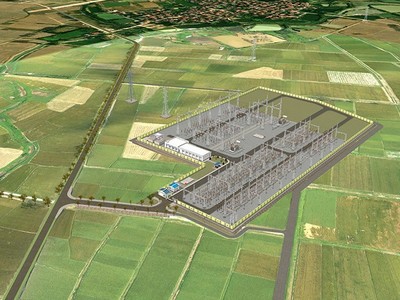 Phối cảnh Trạm biến áp 220 kV Nam Định 2 và đường dây đấu nối.