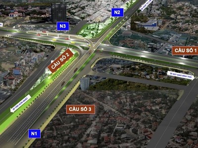 Nút giao Phạm Văn Đồng - Vành đai 2 sẽ được thiết kế 3 tầng, kết nối các cầu vượt nhánh hướng Kha Vạn Cân, Linh Đông (vượt đường sắt Bắc - Nam), nhánh từ đường Phạm Văn Đồng đi sân bay Tân Sơn Nhất và cầu vượt Linh Xuân. (Ảnh: Lao Động).