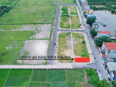 Hình ảnh về lô đất trúng giá 100,5 triệu đồng/m2 tại xã Thanh Cao, huyện Thanh Oai. Ảnh: Bất động sản Tâm Phúc.