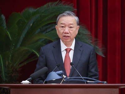 Tổng Bí thư, Chủ tịch nước Tô Lâm phát biểu tại Hội nghị. Ảnh: Nhật Bắc