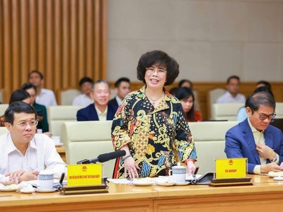 Anh hùng Lao động Thái Hương "hiến kế" tại Hội nghị Thường trực Chính phủ với các doanh nghiệp lớn ngày 21/9