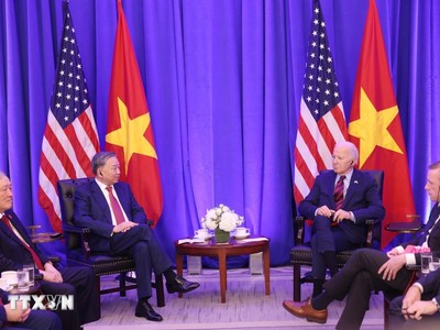 Tổng Bí thư, Chủ tịch nước Tô Lâm gặp Tổng thống Hoa Kỳ Joe Biden. Ảnh: Lâm Khánh/TTXVN 