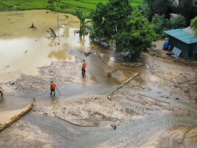 Trận lũ ống, lũ quét kinh hoàng buổi sáng định mệnh ngày 10/9/2024 đã cuốn trôi 37/167 hộ của thôn Làng Nủ (xã Phúc Khánh, huyện Bảo Yên, tỉnh Lào Cai). (Ảnh minh họa: Hoàng Hiếu/TTXVN) 