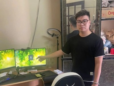 Đối tượng Đặng Mạnh Cường, chủ mưu tổ chức đánh bạc qua game online. Ảnh: Công an Hà Nội