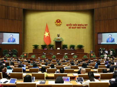 Toàn cảnh phiên khai mạc Kỳ họp thứ tám của Quốc hội. Ảnh: Duy Linh