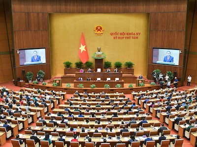 Chủ tịch Quốc hội Trần Thanh Mẫn phát biểu tại Kỳ họp thứ 8, Quốc hội khóa XV. Ảnh: Cổng TTĐT Quốc hội 