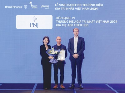 PNJ nằm trong 100 thương hiệu giá trị nhất Việt Nam. Công ty kỳ vọng giá trị thương hiệu sẽ đạt 1 tỷ USD trong vài năm tới