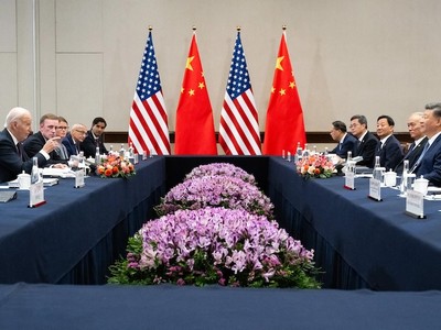 Tổng thống Mỹ Joe Biden đã có cuộc họp với Chủ tịch Trung Quốc Tập Cận Bình vào ngày 16/11/2024, bên lề Hội nghị thượng đỉnh APEC tại thủ đô Lima, Peru. Ảnh: AFP 