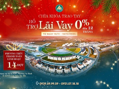 “Chìa khóa trao tay, hỗ trợ lãi vay 0% đến 12 tháng”