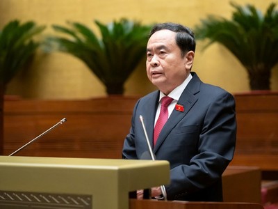 Chủ tịch Quốc hội Trần Thanh Mẫn phát biểu bế mạc Kỳ họp thứ tám, Quốc hội khóa XV. 