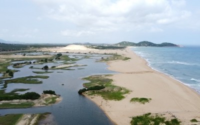 Khu vực dự kiến xây dựng Cảng Bãi Gốc tại thị xã Đông Hòa.