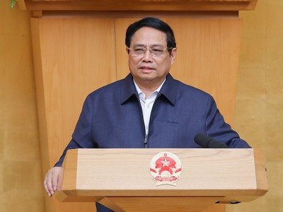 Thủ tướng Phạm Minh Chính phát biểu tại phiên họp Chính phủ thường kỳ tháng 11/2024. Ảnh: Nhật Bắc