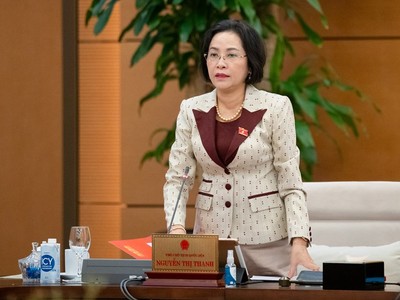 Phó chủ tịch Quốc hội Nguyễn Thị Thanh phát biểu tại phiên họp.