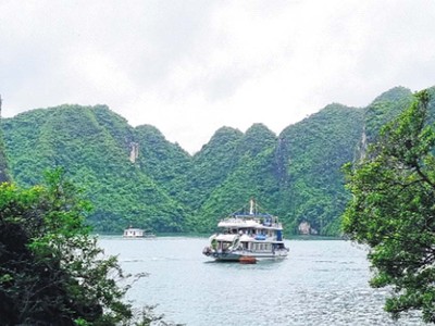 Tàu du lịch đưa du khách tham quan vịnh Hạ Long (Ảnh: Thanh Tân)