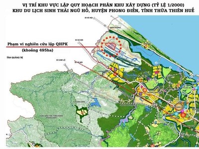 Vị trí, phạm vi lập quy hoạch Khu du lịch sinh thái Ngũ Hồ