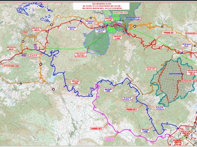 Bình đồ hướng tuyến cao tốc Nha Trang - Đà Lạt.