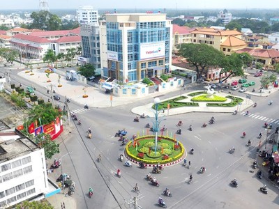 Một góc thành phố Bến Tre. 