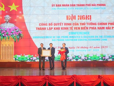 Công bố quyết định thành lập Khu kinh tế ven biển phía Nam Hải Phòng 
