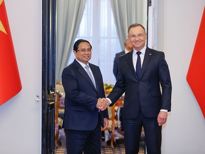 Tổng thống Ba Lan Andrzej Duda khẳng định Ba Lan luôn coi Việt Nam là đối tác quan trọng nhất ở khu vực Đông Nam Á và mong muốn phát triển quan hệ hợp tác với Việt Nam trên tất cả lĩnh vực. Ảnh: Nhật Bắc 