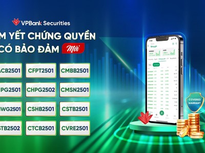 VPBankS niêm yết 12 mã chứng quyền dựa trên các cổ phiếu “hot”