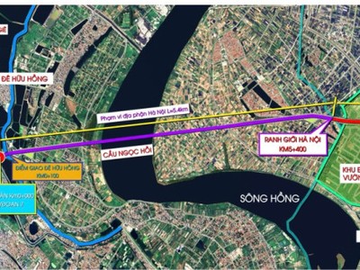 Vị trí xây dựng cầu Ngọc Hồi (ảnh: internet).