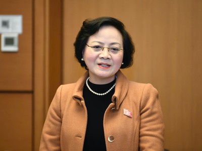 Bộ trưởng Bộ Nội vụ Phạm Thị Thanh Trà phát biểu tại tổ - Ảnh: PT