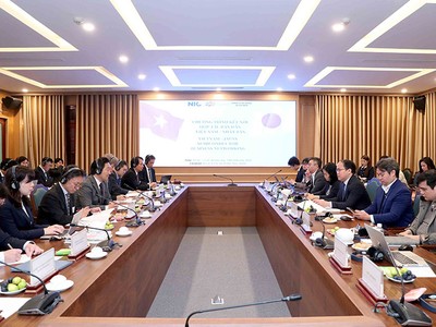 “Chương trình kết nối hợp tác bán dẫn Việt Nam - Nhật Bản” là tiền đề cho đoàn lãnh đạo cấp cao của các doanh nghiệp bán dẫn Nhật Bản sang Việt Nam nghiên cứu môi trường kinh doanh, thúc đẩy đầu tư, hợp tác. Ảnh: MPI 