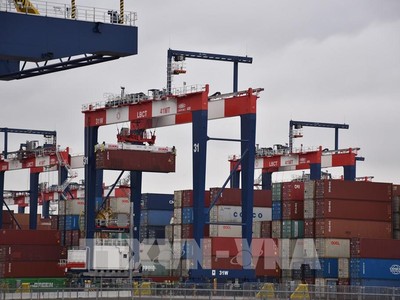 Quang cảnh cảng hàng hóa Long Beach ở California, Mỹ. (Ảnh: THX/TTXVN) 