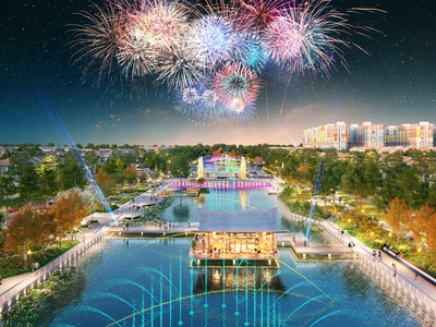 Phân khu Kim Ngân 1 sở hữu vị trí đắc địa kề cận trục đại lộ lễ hội (Ảnh phối cảnh minh họa: Sun Property)