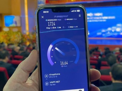 Tốc độ mạng di động 5G Vinaphone.