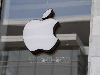 Biểu tượng của Apple ở Washington, DC, Mỹ. Ảnh minh họa: AFP/TTXVN
