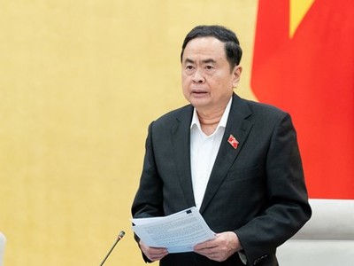 Chủ tịch Quốc hội Trần Thanh Mẫn phát biểu tại phiên họp.