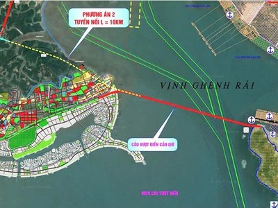 Phương án đầu tư đường ven biển TP.HCM nối với Bà Rịa - Vũng Tàu qua cầu vượt biển Cần Giờ - Ảnh: TEDI