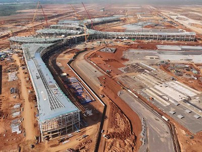 Nhà ga hành khách sân bay Long Thành đang hoàn thành. (Ảnh: Lê Toàn) 