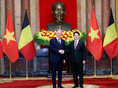 Chủ tịch nước Lương Cường và Nhà Vua Bỉ Philippe. Ảnh: Đức Thanh