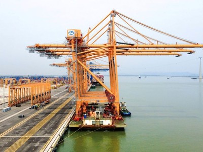 Toàn cảnh bến số 3, cảng Lạch Huyện - Hải Phòng sắp được đưa vào khai thác. 