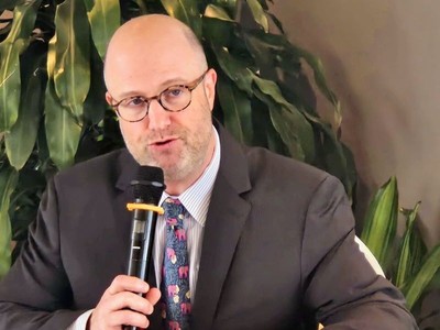 Ông Adam Sitkoff, Giám đốc điều hành AmCham thông tin về tác động của mức thuế 46% mà Chính quyền Mỹ áp lên hàng hóa Việt Nam, chiều 3/4/2025.