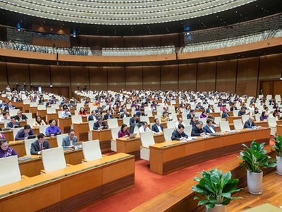 Một phiên họp toàn thể của Quốc hội Khóa XV.