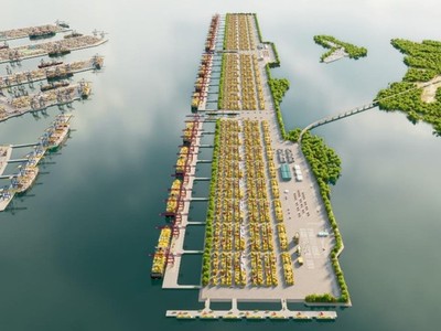 Phối cảnh Khu bến cảng trung chuyển quốc tế Cần Giờ.