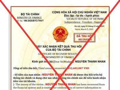 Một văn bản giả mạo con dấu, chữ ký của Bộ trưởng Bộ Tài chính.