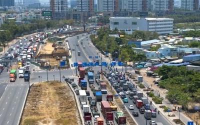 Điểm đầu của cao tốc TP.HCM - Long Thành - Dầu Giây tại nút giao An Phú thường xuyên xảy ra ùn tắc- Ảnh: Lê Toàn