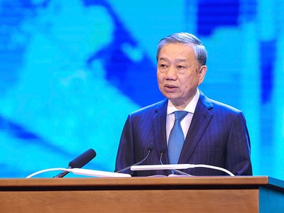 Tổng Bí thư Tô Lâm phát biểu thông điệp chính sách tại Hội nghị P4G. Ảnh: Đức Thanh