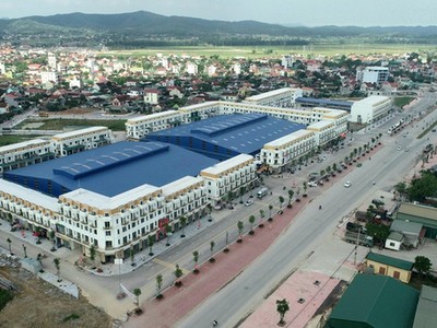 Một góc Khu đô thị tại huyện Đô Lương nhìn từ trên cao. Ảnh: Báo Chính phủ