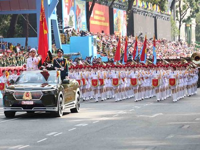 Hình ảnh buổi tổng duyệt diễu binh, diễu hành khí thế trên đường Lê Duẩn 