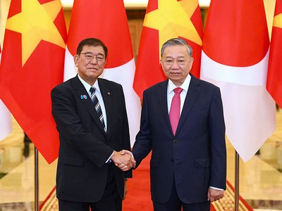 Tổng Bí thư Tô Lâm và Thủ tướng Nhật Bản Ishiba Shigeru. Ảnh: Đức Thanh 