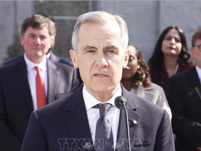 Thủ tướng Canada Mark Carney . (Ảnh: THX/TTXVN) 