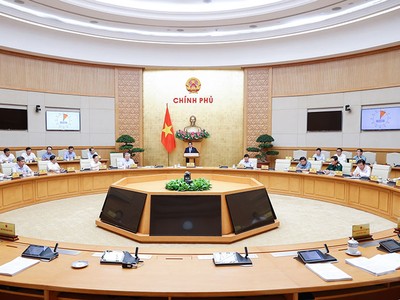 Phiên họp Chính phủ thường kỳ tháng 4/2025. Ảnh: Nhật Bắc