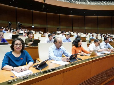 Phiên họp sáng 8/5 của Quốc hội.