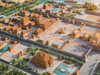 Dấu tích lịch sử từ tấm bia Sùng Thiện Diên Linh là nguồn cảm hứng để tái hiện Hoàng thành Thăng Long trong lòng siêu đô thị Sun Mega City