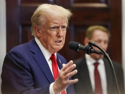 Tổng thống Mỹ Donald Trump phát biểu tại Nhà Trắng ngày 21/1/2025. Ảnh: Getty Images/TTXVN